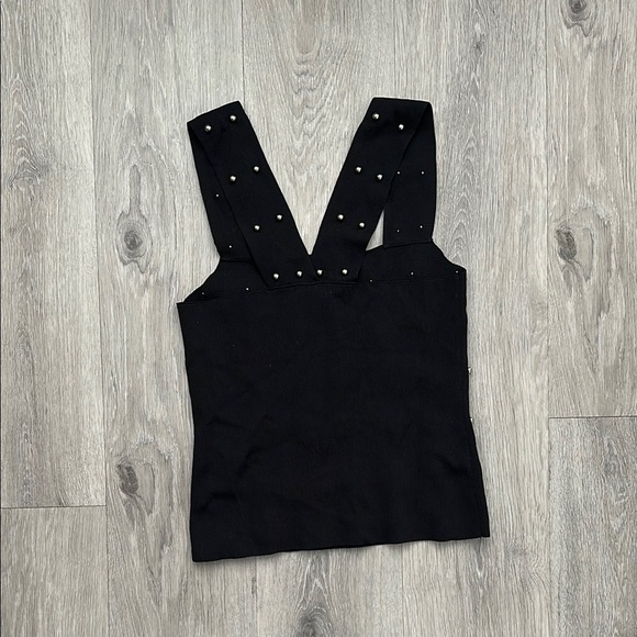 Bar III Black Embellished Bustier Tank Top - Picture 2 of 3
